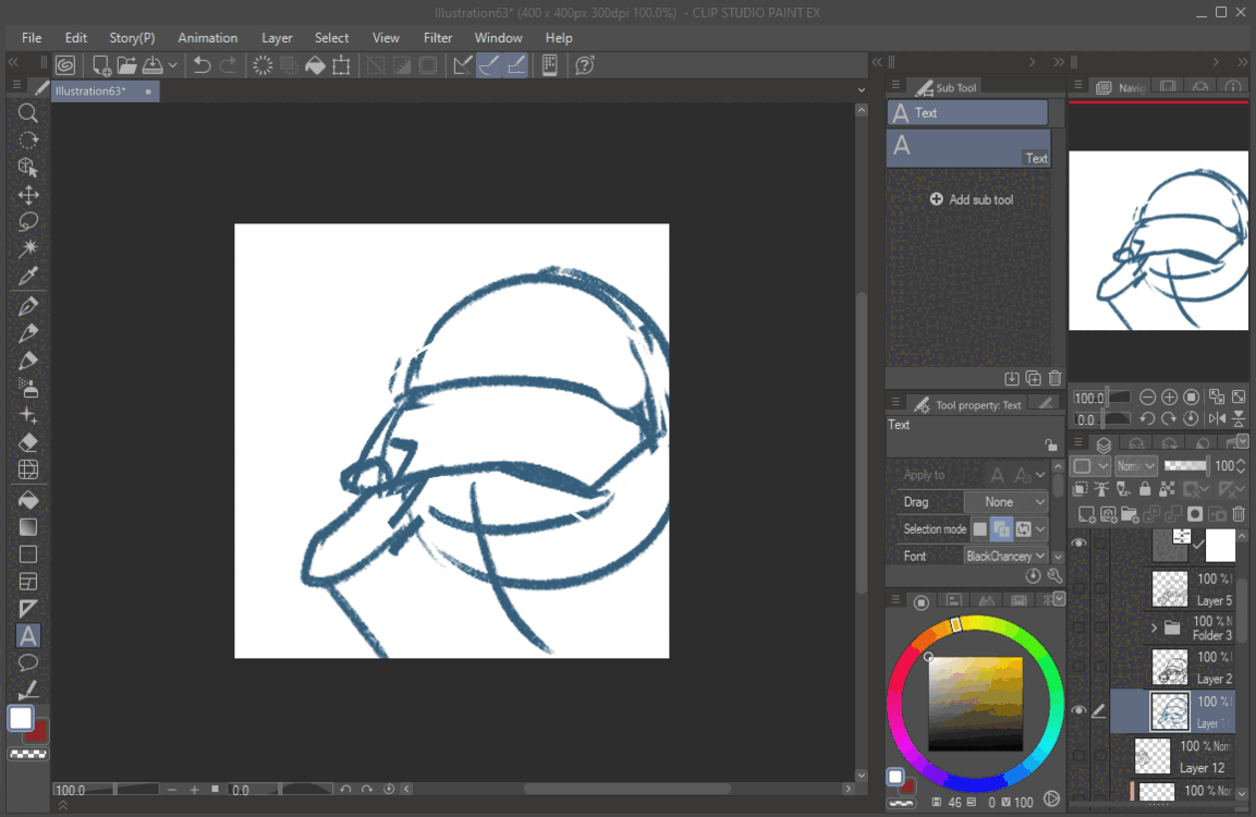 Timelapse of the portfolio cartridge cover being drawn